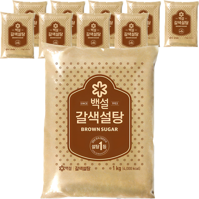 백설 갈색설탕, 1kg, 10개