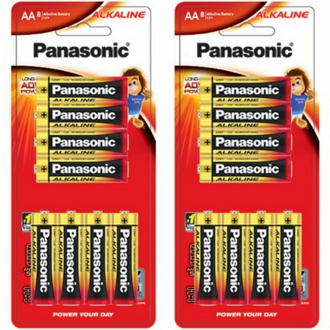Panasonic 鹼性AA電池, 8入, 2個