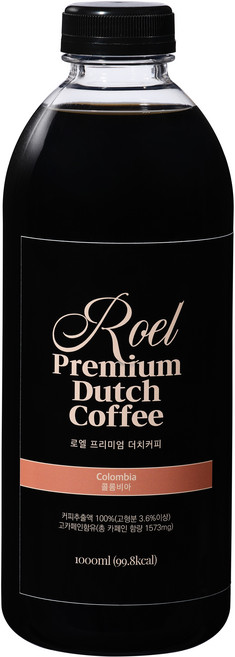로엘 프리미엄 더치커피 콜롬비아, 1L, 1개입, 1개