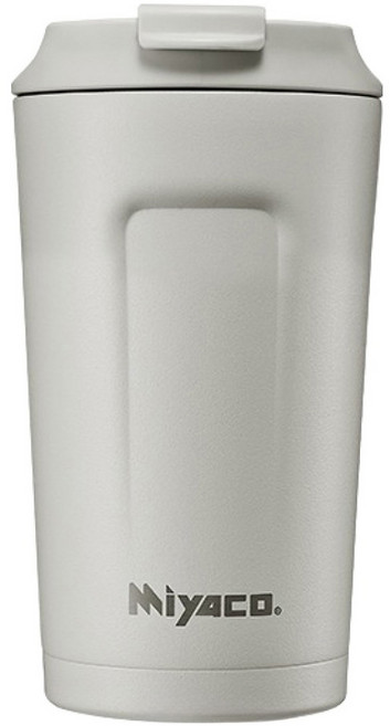 MiyAco 米雅可 品味316不銹鋼真空咖啡隨行杯, 象牙白, 380ml, 1個