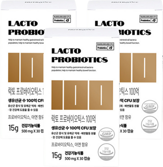 뉴트라라이프 락토 프로바이오틱스 100억, 15g, 3개