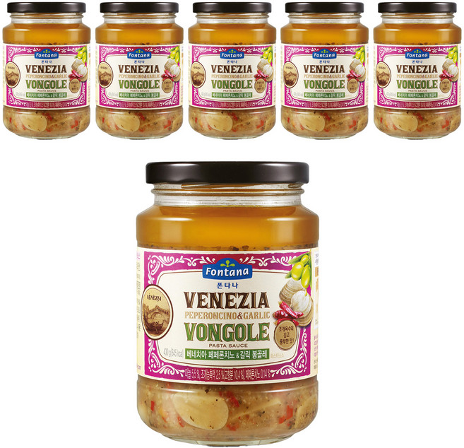 폰타나 베네치아 페페론치노 앤 갈릭 봉골레 파스타소스, 430g, 6개