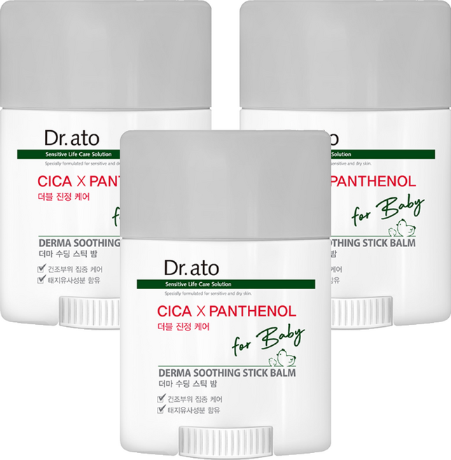 닥터아토 유아용 더마 수딩 스틱밤, 17g, 3개