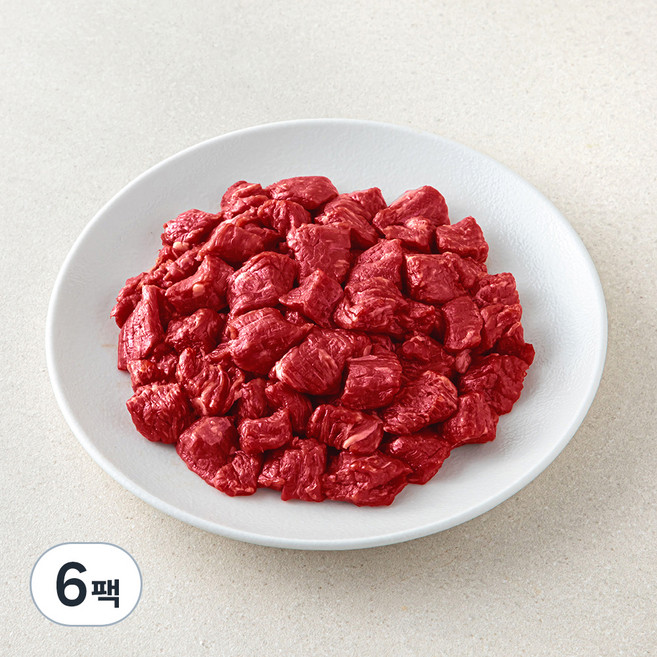 한우 무항생제 1등급 정육 세절 국거리용 (냉장), 300g, 6개