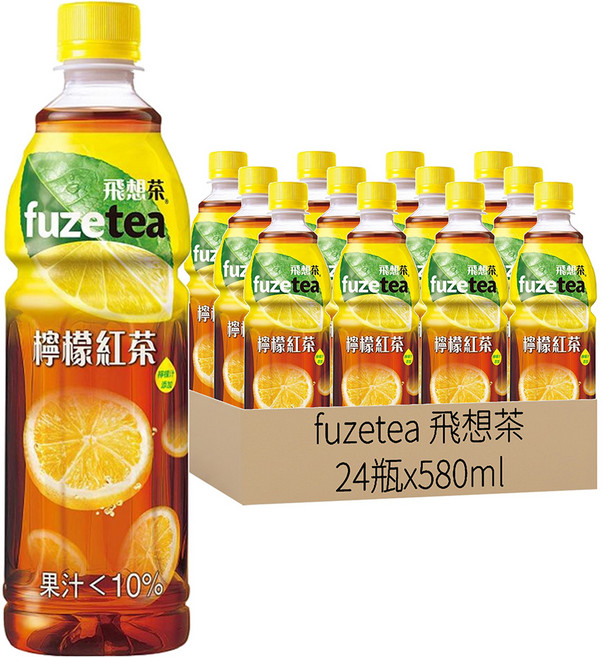 fuzetea 飛想茶 檸檬紅茶, 580ml, 24瓶