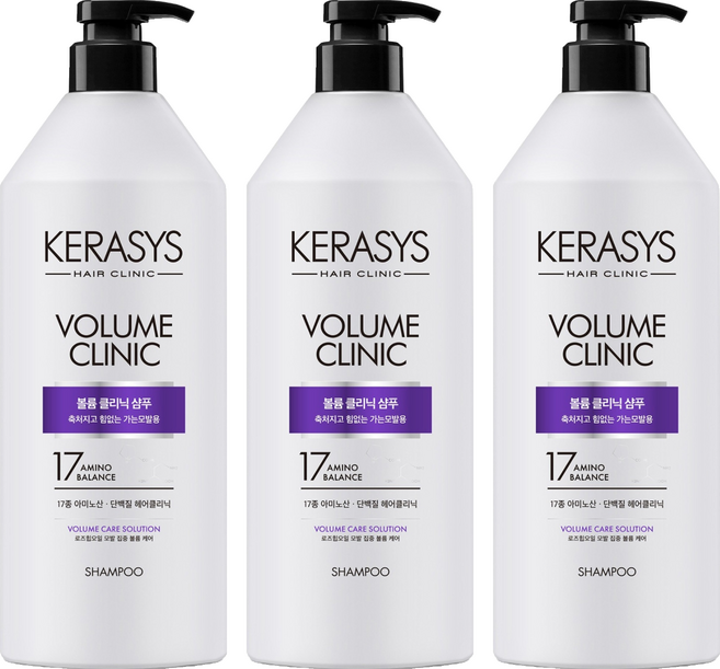 케라시스 볼륨 클리닉 단백질 샴푸 플로럴파우더향, 980ml, 3개