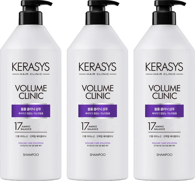 케라시스 볼륨 클리닉 단백질 샴푸 플로럴파우더향, 980ml, 3개 - 쿠팡