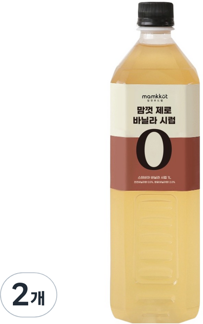 Mamkkut Woori Flower Lab 盡情零卡甜菊香草糖漿, 2個, 1L