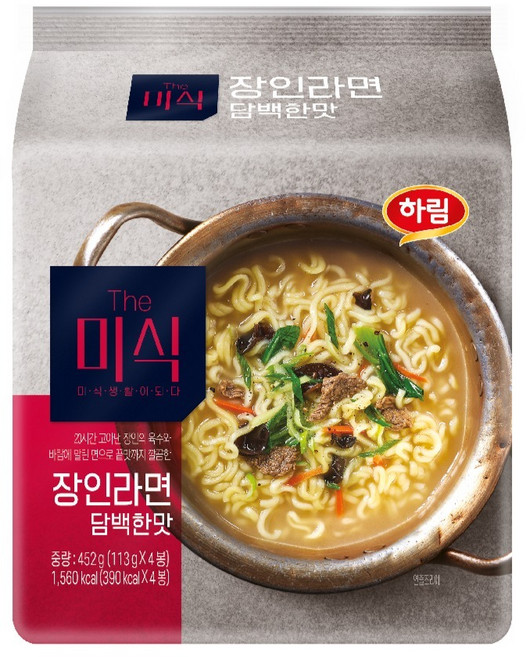 더미식 장인라면 담백한맛 113g, 4개