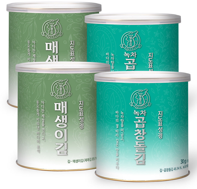 지도표성경 매생이 녹차곱창 캔김 2호 선물세트, 1세트