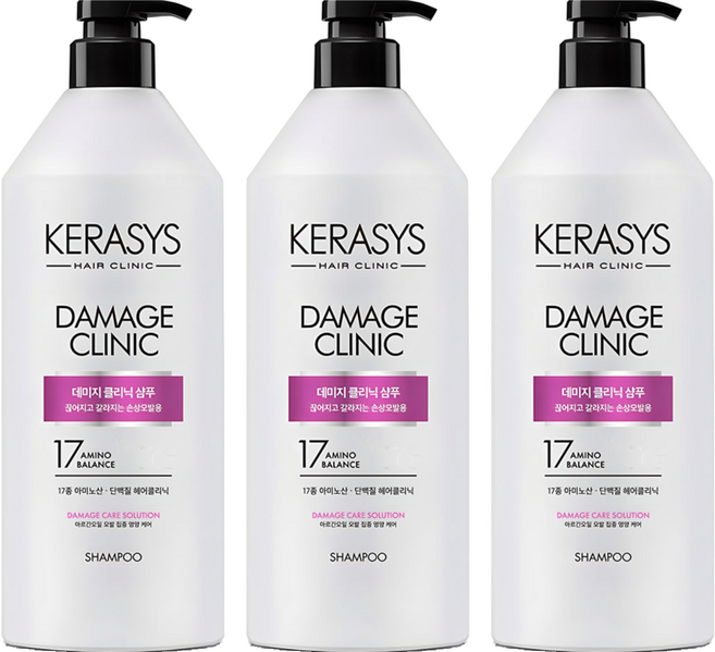 케라시스 데미지 클리닉 샴푸 플러스, 980ml, 3개