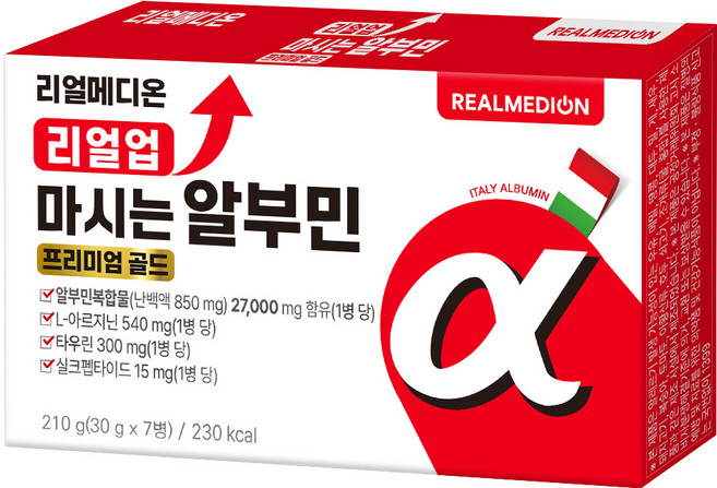 리얼메디온 리얼업 마시는 알부민 프리미엄 골드 7p, 1개, 210g