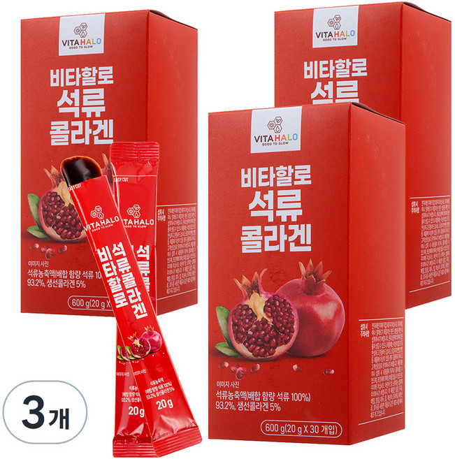 비타할로 석류 콜라겐 스틱, 600g, 3개