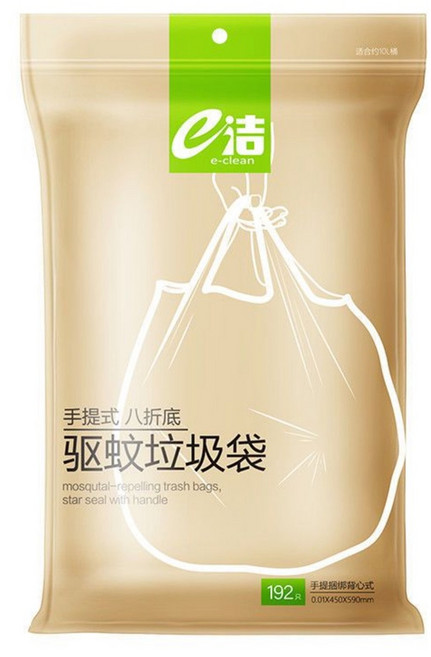 e潔 可驅蚊背心式垃圾袋 59 x 45cm 白色 750g 48張, 25L, 4捲