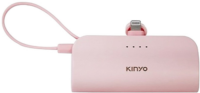 Kinyo 2in1 輕便型行動電源 5000mAh Lightning, KPB-2300, 粉色