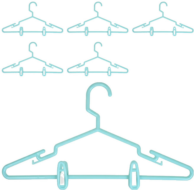 Axis 艾克思 台灣製掛頭可旋轉粉彩附夾塑膠衣架 21 x 43cm 6個, 果漾綠, 1組