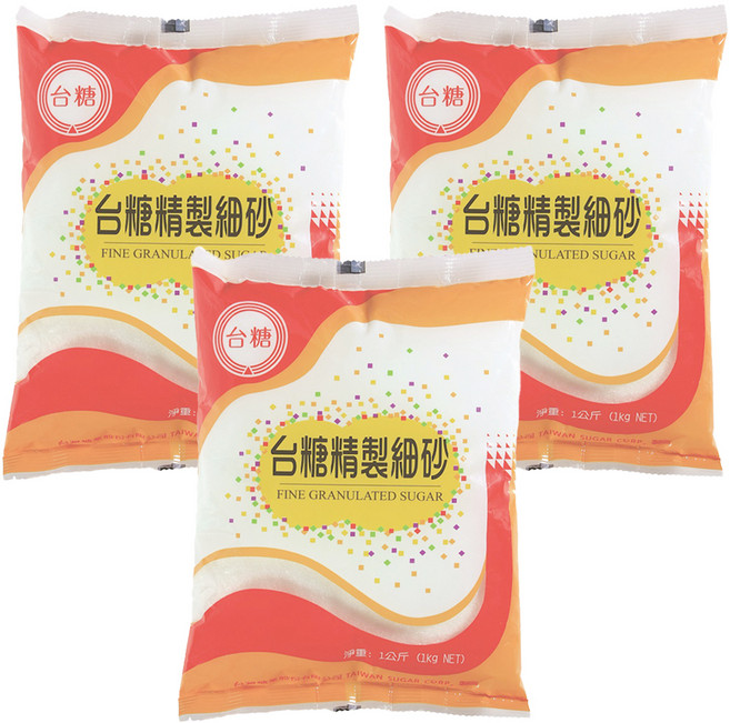 台糖 精製細砂糖, 1kg, 3包