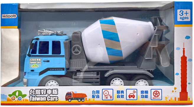kidmate 孩子王 台灣好車隊 聲光水泥車 3歲以上, 聲光水泥車 藍色, 1盒