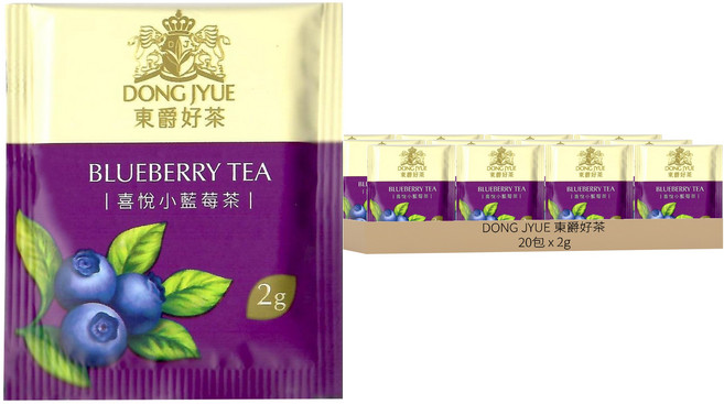 DONG JYUE 東爵好茶 喜悅小藍莓茶, 2g, 20包, 1盒