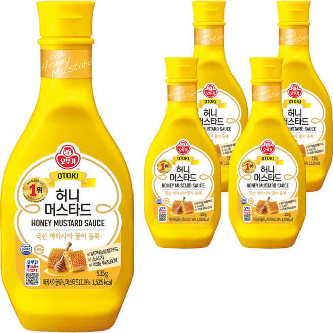 오뚜기 허니머스타드 소스, 535g, 5개
