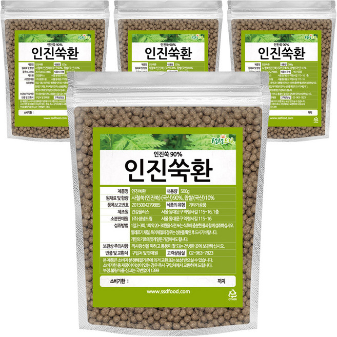 생생드림 인진쑥 건강환, 4개, 500g