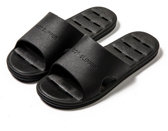 남성용 블럭마트 홈 PVC 미끄럼방지 욕실화, 블랙, 1개