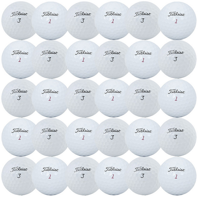 Titleist Attack PRO V1 V1X混合高爾夫二手球 A-級 42.67mm, 1顆, 白色, 30顆