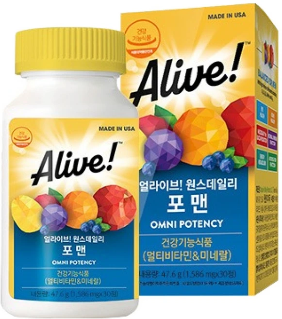 얼라이브 원스데일리 포맨 멀티비타민, 30정, 1개 - 쿠팡