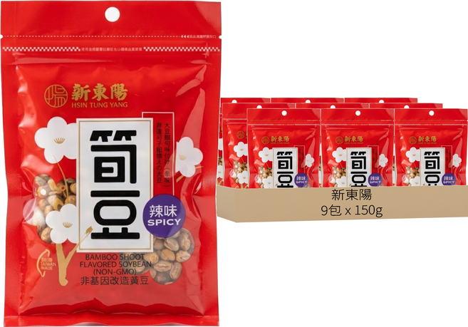 新東陽 辣味筍豆, 150g, 9包