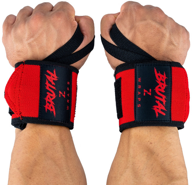 제로투히어로 파워리프팅 브루탈 리스트랩 손목보호대, 2개, RED