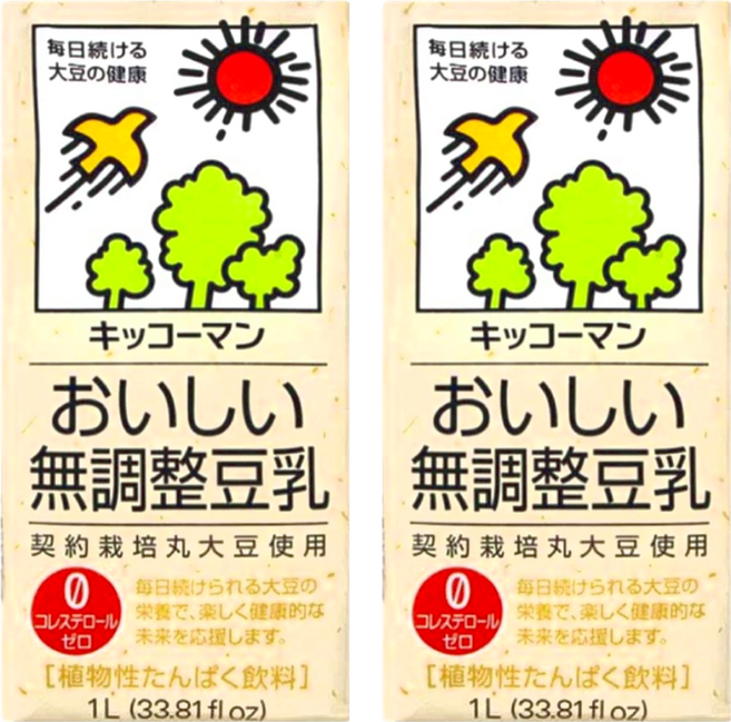 KIKKOMAN 龜甲萬 豆乳 無調整, 2瓶, 1L