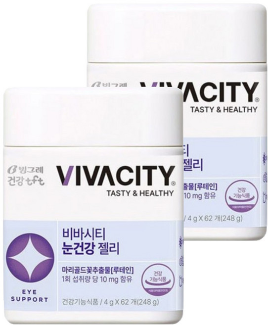TFT 비바시티 구미젤리 루테인 베리믹스맛 4g, 62정, 2개