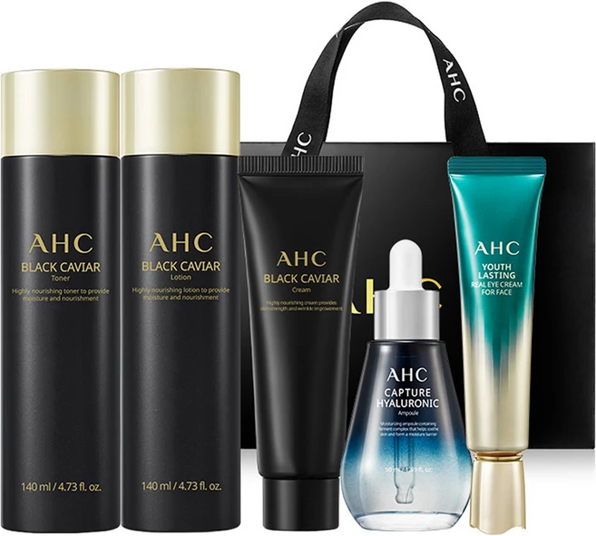 AHC 블랙 캐비어 유스 리츄얼 케어 5종 세트, 1세트 - 쿠팡
