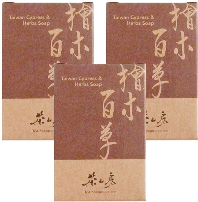 Tea Soap 茶山房 檜木百草皂, 100g, 3個