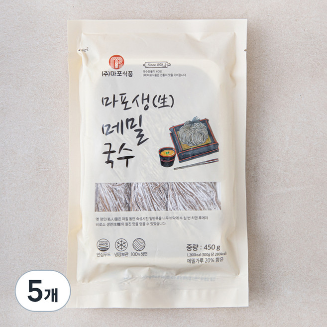 마포식품 마포 생 메밀국수, 450g, 5개