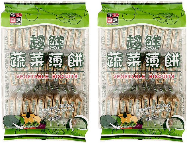 AJI OKASHI 味覺百撰 超鮮蔬菜薄餅 鹹香酥脆 健康美味, 300g, 2袋