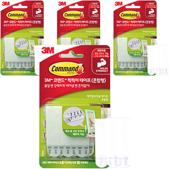 코맨드 찍찍이 테이프 혼합형, 4개