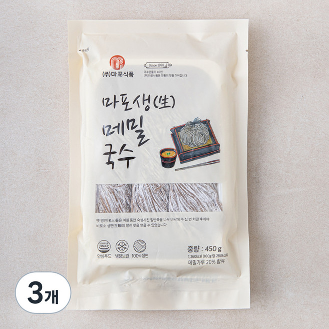마포식품 마포 생 메밀국수, 450g, 3개