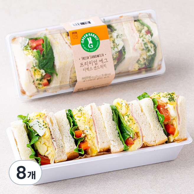 그린래빗 프리미엄 에그 디럭스 샌드위치, 215g, 8개