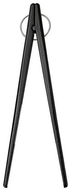 日本製木質風料理夾25cm, 1入, 木質風 黑色
