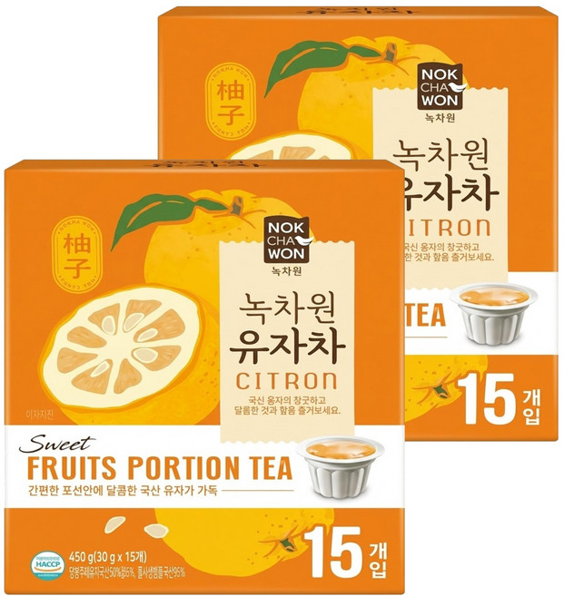 NOKCHAWON 綠茶園 蜂蜜風味柚子茶球, 15顆, 30g, 2盒