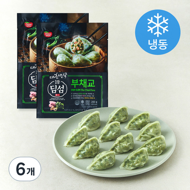 동원 딤섬 부채교 만두 (냉동), 283g, 6개