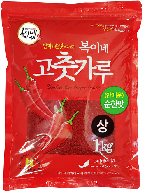 복이네먹거리 중국산 안매운 고춧가루 상 김치 김장용, 1kg, 1개