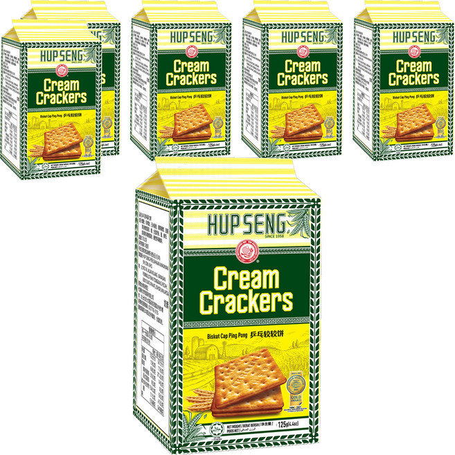 HUP SENG 乒乓原味蘇打餅, 125g, 6包