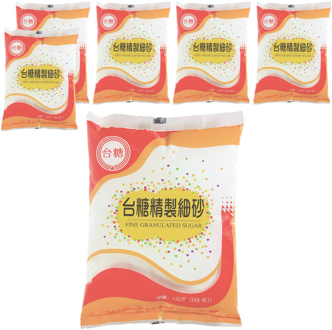 台糖 精製細砂糖, 1kg, 6包
