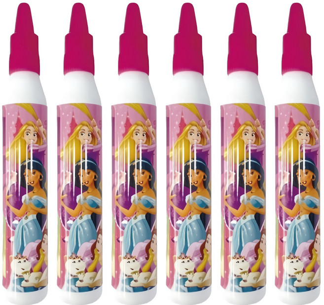 收納王妃 迪士尼 公主系列 筆型白膠 WP06010 淺粉款 6支, 1組