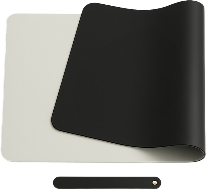 데일리홈 양면 가죽 데스크매트 장패드, 블랙 + 그레이