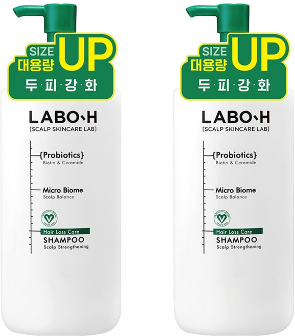 라보에이치 두피강화 클리닉 탈모증상완화 샴푸, 610ml, 2개