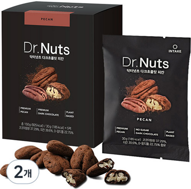 Dr.Nuts 胡桃夾心黑巧克力 5包, 2盒, 150g