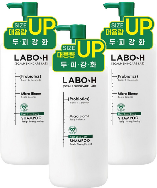 라보에이치 두피강화 클리닉 탈모증상완화 샴푸, 610ml, 3개